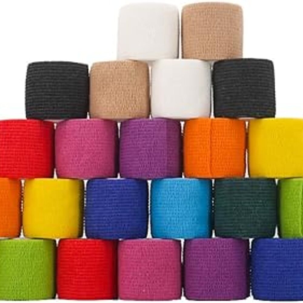24 Pack Self Adhesive Bandage Wrap, 2” x 5 Yards Cohesive Medical Tape
